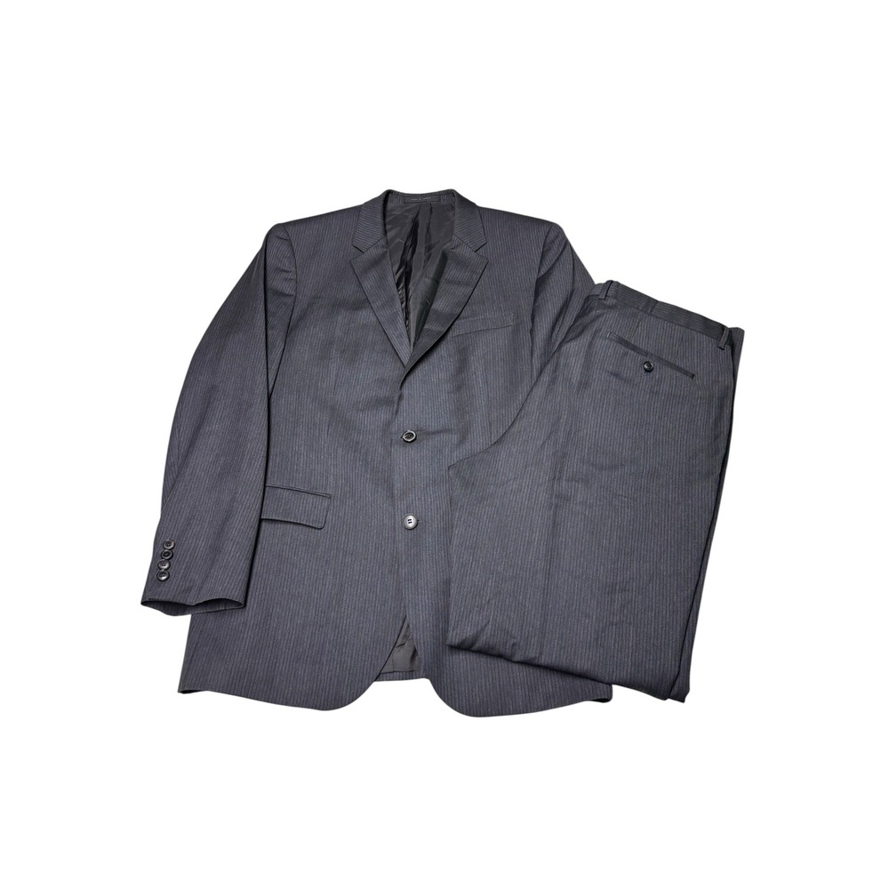 Hugo Boss The Grand Central Mens 44L Pinstripe Grey 2 Button Suit W38xL35